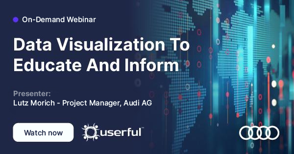 Webinar Userful, Visualizzazione dei dati per educare e informare, presentato da Lutz Morich, Project Manager di Audi AG